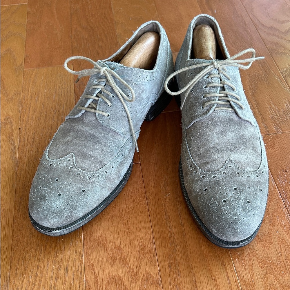 Gordon Rush Light Gray Suede Oxfords